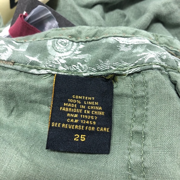 Z BRAND LONG LINEN CARGO CROPPED PANTS NWT SIZE 25 - Picture 9 of 13